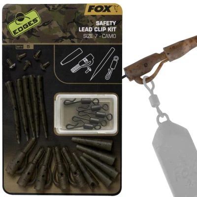 Afbeelding van Fox Edges Camo Slik Lead clip kit size 7 5 stuks Karper onderlijnmateriaal