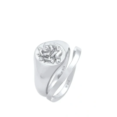 Afbeelding van Elli 2 PACK ROSE Ring, Dames, Maat: 52, Silber