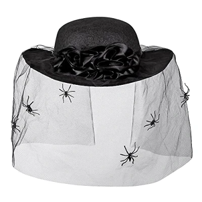 Afbeelding van Boland Hoed Spider widow Zwart 57 Volwassenen Vrouwen Halloween accessoire Horror