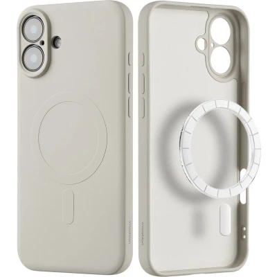Afbeelding van imoshion Hoesje Geschikt voor iPhone 16 Siliconen Color Backcover MagSafe beige