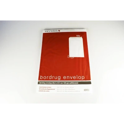Afbeelding van 10 bordrug envelop wit 262x371mm 1123