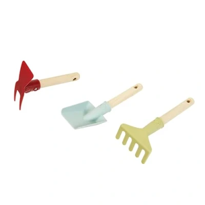 Afbeelding van Klein Toys Little Foot 3 delig tuinset schoffel, handschep en handhark gerecycled plastic multicolor