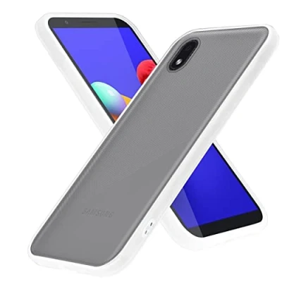 Afbeelding van Cadorabo Hoesje geschikt voor Samsung Galaxy A01 CORE in Mat Transparant Hybride beschermhoes met TPU siliconen Case Cover binnenkant en matte plastic achterkant
