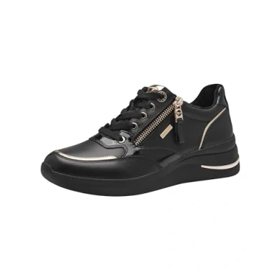Afbeelding van Tamaris Comfort Sneakers laag, Dames, Maat: 36, Black Leer en imitatieleer
