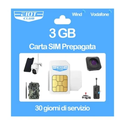Afbeelding van EIOTCLUB Prepaid simkaart zonder contract, compatibel met Orange Network, Proximus en Telenet, 3 GB voor 30 dagen, alleen gegevens, LTE camera, jachtcamera GPS zoeker