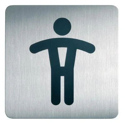 Image de Plaque de signalisation 150x150mm imprimée toilettes hommes