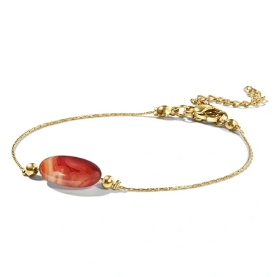 Afbeelding van PURAJA Edelsteenarmband voor dames, 18 karaat echt goud, handgemaakt, met geschenkverpakking, moed, motiverend cadeau, Edelsteen, Onyx