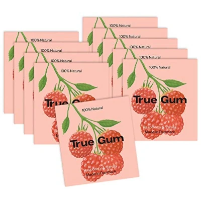 Afbeelding van True Gum Raspberry &amp; Vanilla Kauwgom