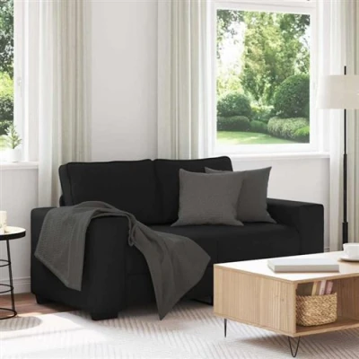 Image de vidaXL Canapé à 2 places noir 120 cm tissu4105158
