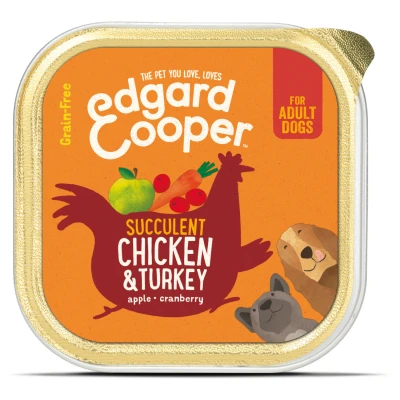 Afbeelding van Edgard&amp;Cooper Kuipje Chicken Turkey Adult Hondenvoer Kip Kalkoen Appel 150 g Graanvrij