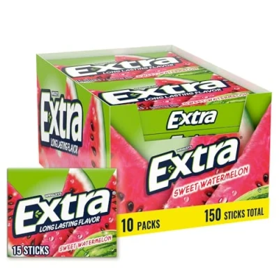 Afbeelding van Wrigley&#039;s Extra Fruit Sensations 3 x 45 reepjes watermeloen zonder suiker uit de VS