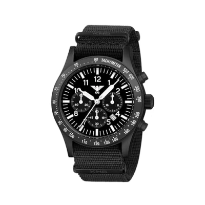 Afbeelding van KHS KHS.PLABSSC.NB Polshorloge Heren Solar PLATOON Black Steel Chronograph