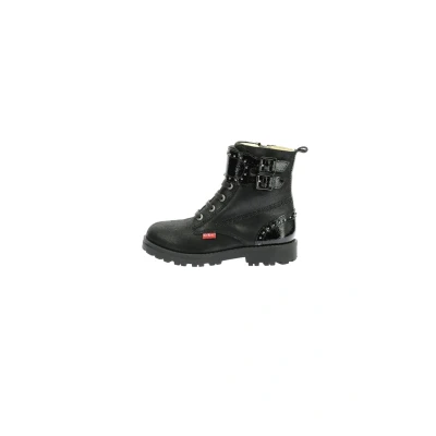 Afbeelding van Kickers Bottillons Veterboots voor kinderen, Maat: 32, Noir Leer