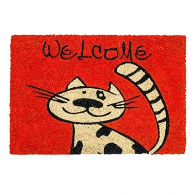 Afbeelding van Voetmat kokos kat deurmat 40x60 cm antibacteriële ingangsmat kokosmat met vinyl rug natuurlijk materiaal 100%