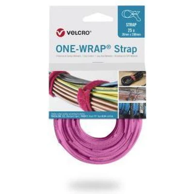 Afbeelding van VELCRO ONE WRAP Strap 20 Mm X 200 Mm. Roze (25 Stuks)