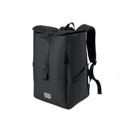 Afbeelding van CabinMax Iseo Rolltop Rugzak Reistas 20L Ryanair Handbagage 40X20X25 cm Schooltas Zwart