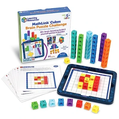 Afbeelding van Learning Resources Erwerben MathLink brainklemmer, vanaf 5 jaar, steekbaar, wiskundig materiaal, kubussen om te tellen, 80 stuks, LER9336, medium
