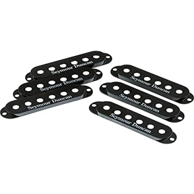 Image de Accessoires Guitares Seymour Duncan S Cover 3 X Capot Noir Avec Logo Pièces Détachées