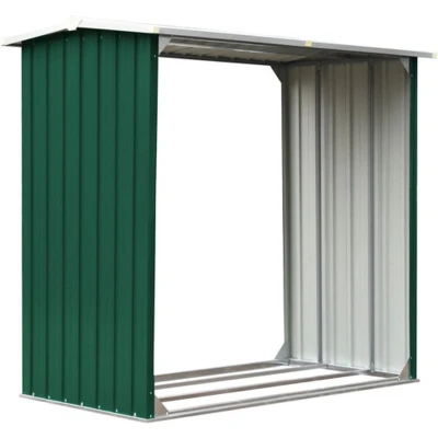 Afbeelding van Haardhoutschuur 172x91x154 cm gegalvaniseerd staal groen