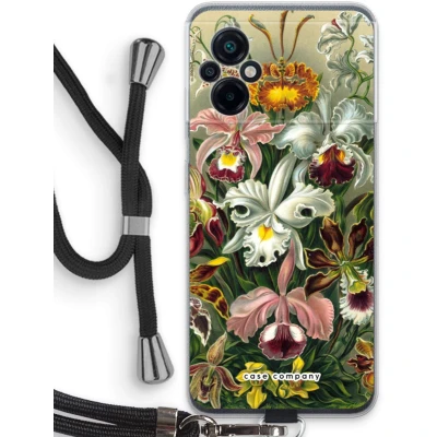 Afbeelding van Case Company® hoesje met Koord geschikt voor Xiaomi Poco M5 Haeckel Orchidae Telefoonhoesje Zwart Bescherming aan alle Kanten en Over de Schermrand