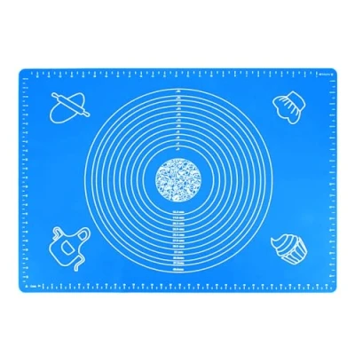 Afbeelding van Acooruiteng Herbruikbare siliconen bakmat, bakmat van siliconen, anti aanbaklaag, 50 x 40 cm, blauw