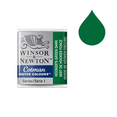 Image de Winsor &amp; Newton Cotman aquarelle (demi godet) 312 vert de Hooker foncé