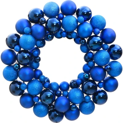Afbeelding van Kerstkrans 45 cm polystyreen blauw