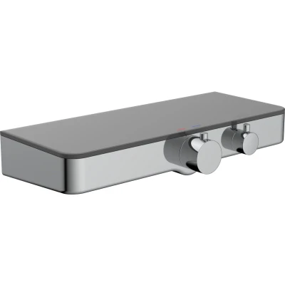Afbeelding van SCHÜTTE Ocean Thermostatische Douchekraan met glazen Planchet 150 mm Hartafstand Chroom &amp; Antraciet
