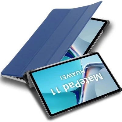 Afbeelding van Cadorabo Tablet Hoesje geschikt voor Huawei MatePad 11 (10.95 inch) in JERSEY DONKER BLAUW Ultra dun beschermend geval met automatische Wake Up en Stand functie Book Case Cover Etui