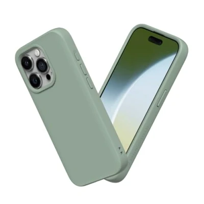 Afbeelding van RHINOSHIELD Hoesje compatibel met [iPhone 15 Pro Max] SolidSuit dunne hoes schokabsorberende technologie en premium matte afwerking saliegroen