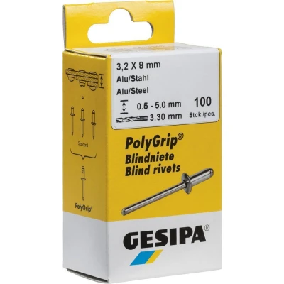 Afbeelding van Gesipa 1433568 Popnagel (Ø x l) 3 mm 6 Staal 100 stuk(s)