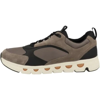 Afbeelding van Geox U Spherica ECUB Sneakers laag, Heren, Maat: 42, Dove grey black Leer en textiel