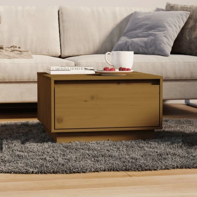 Afbeelding van Salontafel 55x56x32 cm massief grenenhout honingbruin