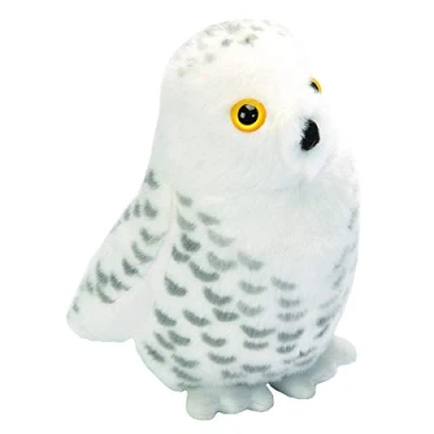 Afbeelding van Pluche witte sneeuwuil vogel knuffel met geluid 13 cm Vogels dieren knuffels Speelgoed voor kinderen