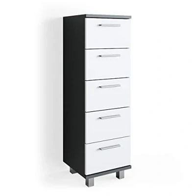 Afbeelding van Vicco Badkamerkast Ilias, Antraciet/Antraciet, 30 x 95 cm