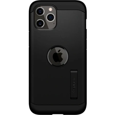 Afbeelding van Spigen Ultra Hybrid PU en TPU Air Cushion hoesje voor iPhone 12 Pro zwart