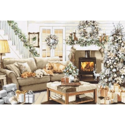 Afbeelding van Borduurpakket Luca S 2393 Dreaming of a White Christmas telpatroon om te borduren