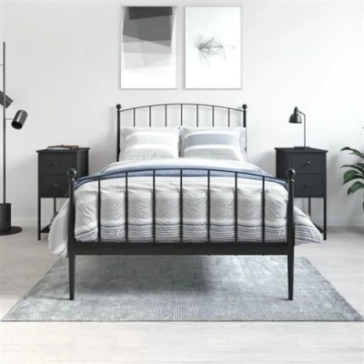 Afbeelding van Nachtkastjes 2 st 32x42x70 cm bewerkt hout zwart