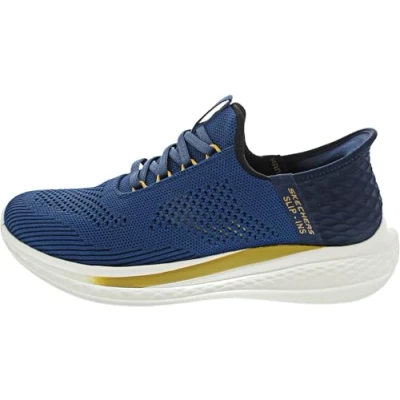 Afbeelding van Skechers Slade Sneakers laag blue, Heren, Maat: 41, Blue Textiel