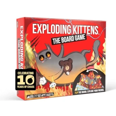 Afbeelding van Exploding Kittens: The Board Game Action Packed Party to Celebrate 10th Birthday 2 6 Players Aged 7+ Great for Adults, Teens, Collectors, Kids