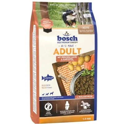 Afbeelding van Bosch HPC Adult met verse zalm &amp; aardappel Droog Hondenvoer voor volwassen honden van alle rassen, 5 x 1 kg