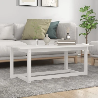 Afbeelding van Salontafel 110x55x45 cm massief grenenhout wit