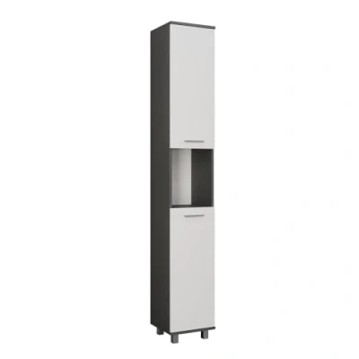 Afbeelding van Vicco IliasHoge kast 30.2 x 190 cm met 2 deuren Antraciet/wit