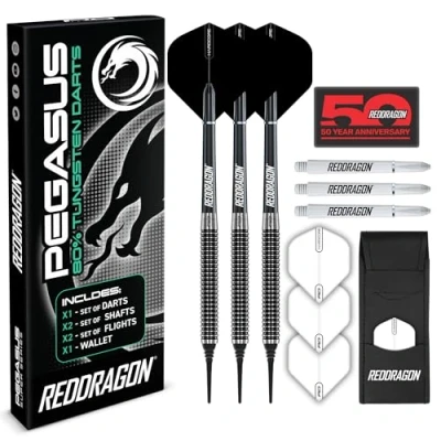 Afbeelding van RED DRAGON Pegasus: Softip Tungsten Steel Dartpijlen Professioneel 18 gram vat, 20 totaal gewicht