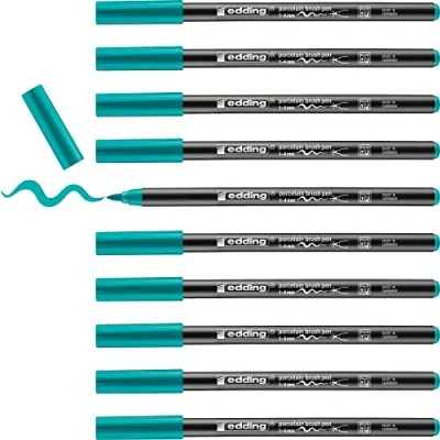 Afbeelding van edding 4200 porcelein brushpen turqoise 10ST 1 4 mm / 4200014