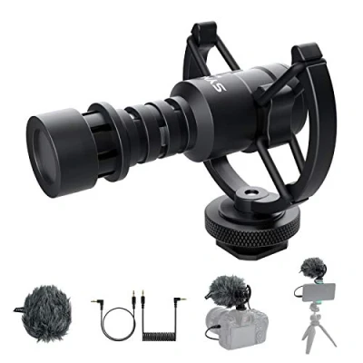 Afbeelding van Moman M1S microfoon voor camera, externe niermicrofoon, DSLR camcorder, mobiele telefoon, microfoon, videocamera