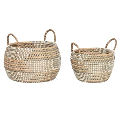 Afbeelding van Basket spelset DKD Home Decor Tropisch Zeegras 40 x 24 cm