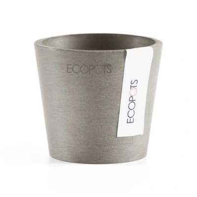 Afbeelding van Ecopots Amsterdam mini rond 8 cm taupe planten/bloembak pot