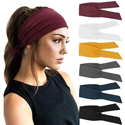 Afbeelding van DRESHOW 6 Stuks Vrouwen Vintage Elastische Haarband Boho Haarbanden voor Hoofd Omslag Twisted Schattige Haaraccessoires