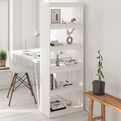 Afbeelding van Boekenkast/kamerscherm 60x30x167,5 cm massief grenenhout wit